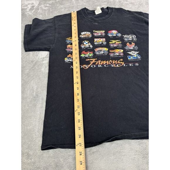 Vintage Famous Motorcycles Short Sleeve T Shirt Men's Size Large Black - Picture 9 of 10